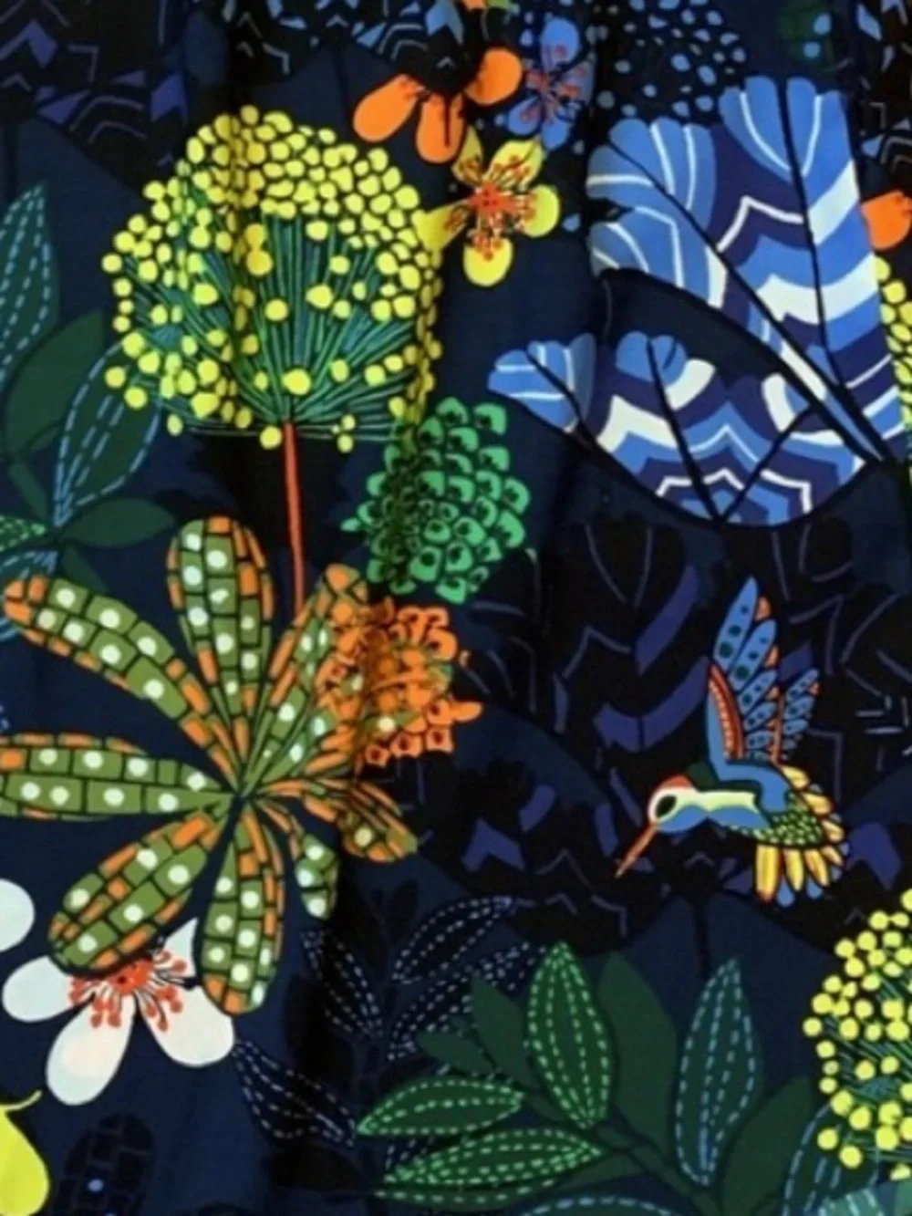 Ann Taylor LOFT Tropical Floral Hummingbird Skirt S